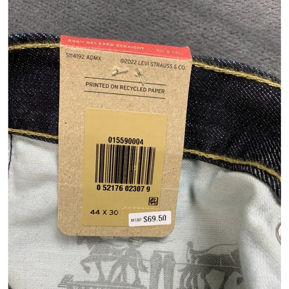 Levi's 559 Relaxed Straight Fit Jeans Dark Blue Denim Men's Size 44 x 30 NWT - Picture 4 of 11